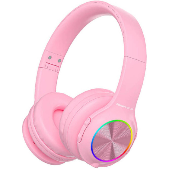 PowerLocus Wireless Headphones for kids PLED (pink) - (pwl-pled-pink)