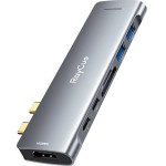RayCue Hub 7w2 USB-C to 2x USB-A 3.0 5Gbps + SD/TF 3.0 + USB-C+ HDMI 4K30Hz (gray) - (XL-RC2701)