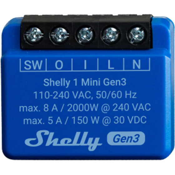 Shelly 1 Mini Gen3 Controller, WiFi/Bluetooth - (1MiniGen3)