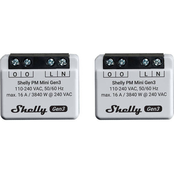 Shelly PM Mini Gen3 Set of 2 Controllers, WiFi/Bluetooth - (PMMiniGen3x2)