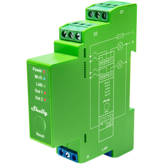 Shelly Pro Dimmer 2 DIN Rail Smart Switch, 2-channel - (ProDimmer2)