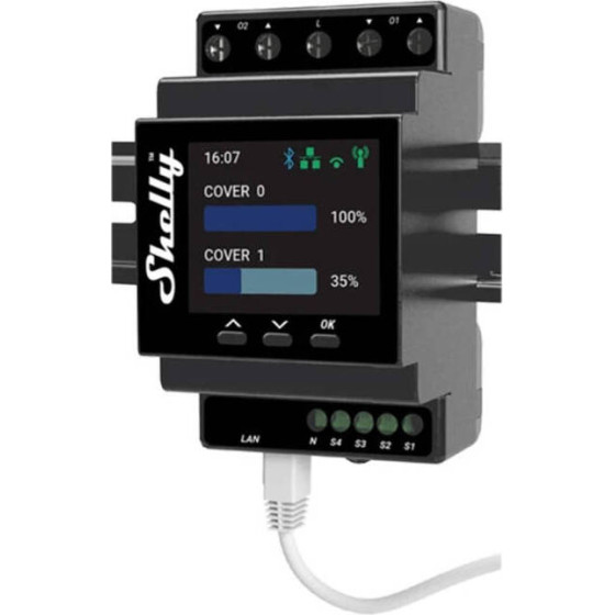 Shelly Pro Dual Cover PM DIN Rail Dual Controller, WiFi (Power measurement) - (ProDualCover)