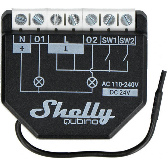 Shelly Qubino Wave2PM Controller, 2-channel, Z-Wave (Power measurement) - (QubinoWave2PM)