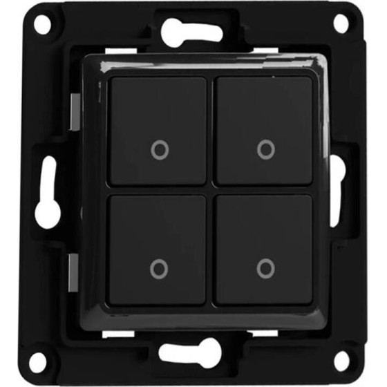 Shelly wall switch 4 button (Black) - (Wallswitch4Black)