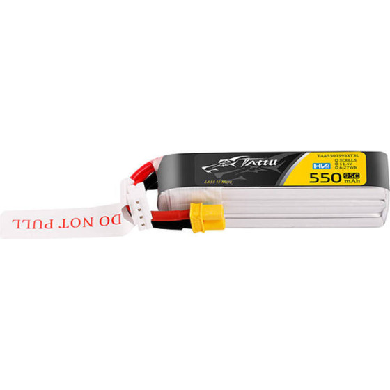 Tattu 3s 550mAh 95C 11.4V HV Lipo Battery with XT30 Plug Long-Pack Connector - (TAA5503S95XT3L)