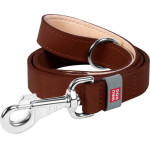 Waudog natural leather dog leash 14 mm wide, 122 cm long brown - (08136)