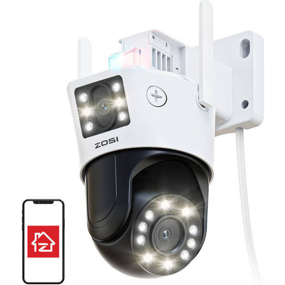 ZOSI ������ ���������� �������������� WiFi Pan Tilt 6MP Dual IP66 (�����) - (C298)