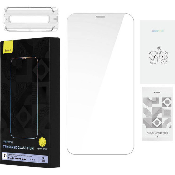 Baseus ������������� ������ Tempered Glass 0.4mm ��� iPhone 12 Pro Max (��������) - (SGKN030502)