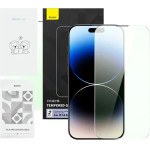Baseus ������������� ������ Tempered Glass �� ������ ������������� Crystal Series ��� iPhone 14 Pro - (P60012056201-01)