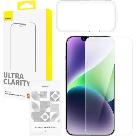 Baseus ������������� ������ Tempered Glass OS ��� iPhone 13 Pro Max/14 Plus (��������) - (P60057400203-01)