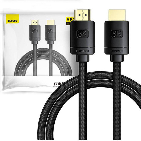 Baseus ������� High Definition Series HDMI 2.1, 8K 60Hz, 3D, HDR, 48Gbps, 2m (�����) - (CAKGQ-K01)