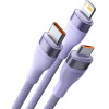 Baseus ������� USB 3��1 Flash II Series, USB-C+MicroUSB+Lightning, 66W, 1.2m (Mo�) - (CASS040005)