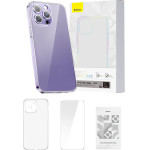 Baseus ���� Crystal Clear ��� iPhone 14 Pro Max + ������������� ������ Tempered Glass (��������) - (ARSJ001202)