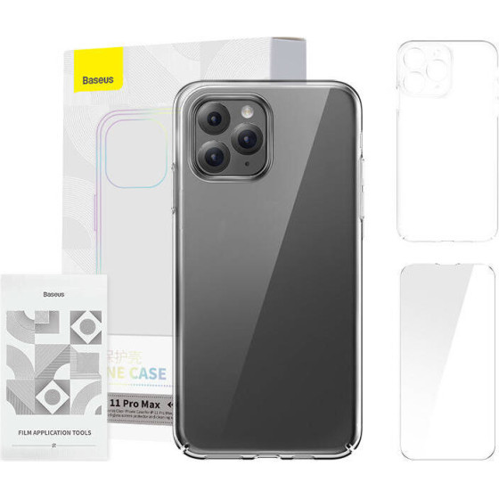 Baseus ���� Crystal Series ��� iPhone 11 Pro Max + ������������� ������ Tempered Glass (��������) - (ARSJ000202)
