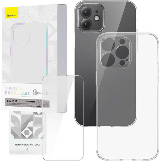 Baseus ���� ��� ������������� ������ Tempered Glass Corning ��� iPhone 12 (��������) - (P60112200201-00)
