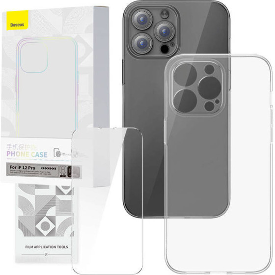 Baseus ���� ��� ������������� ������ Tempered Glass Corning ��� iPhone 12 Pro (��������) - (P60112200201-01)