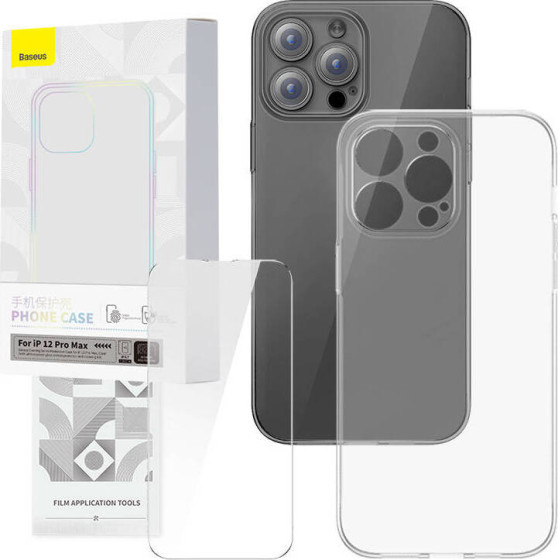 Baseus ���� ��� ������������� ������ Tempered Glass Corning ��� iPhone 12 Pro Max (��������) - (P60112200201-02)