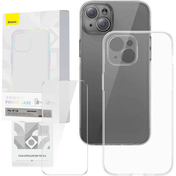 Baseus ���� ��� ������������� ������ Tempered Glass Corning ��� iPhone 14 (��������) - (P60112202201-00)