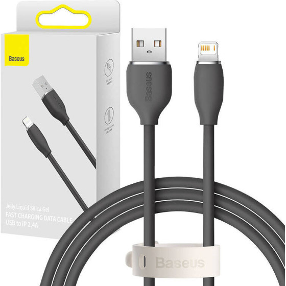 Baseus Kabel USB do Lightning Jelly, 2,4A 1,2m (czarny) - (CAGD000001)