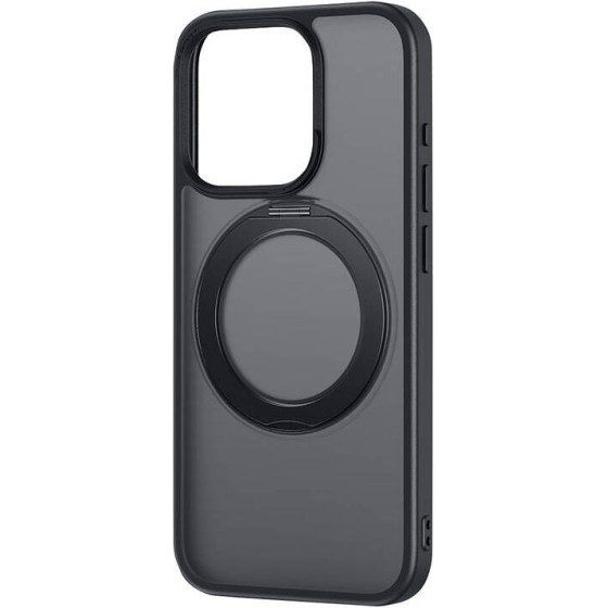 Baseus Phone Case with Stand SkyRing 360� for iP 15 +tempered-glass and cleaning kit (black) - (P60161006101-04)