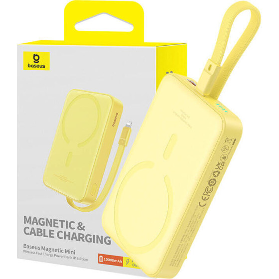 Baseus Powerbank magnetyczny Magnetic Mini 10000mAh, USB-C 20W MagSafe (zolty) - (P10022109Y23-00)
