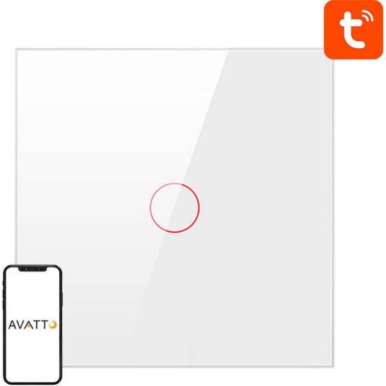 Avatto ������� ��������� �������� Zigbee (1 ������) Tuya (�����) - (ZTS02-EU-W1)