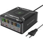 BlitzWolf 260W, 2xUSB-A, 3xUSB-C, 15W Wireless Charger (black) - (BW-S28)