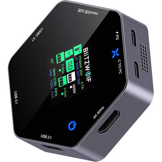 BlitzWolf 8in1 Docking Station Usb 100W Lcd Smart Display - (BW-TH16)