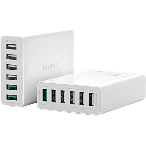 BlitzWolf ��������� BW-S15 6x USB, Qc 3.0, 60W (�����) - (BW-S15 EU)