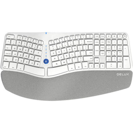 Delux Wireless Ergonomic Keyboard GM901D BT+2.4G (white) - (GM901D ( white))