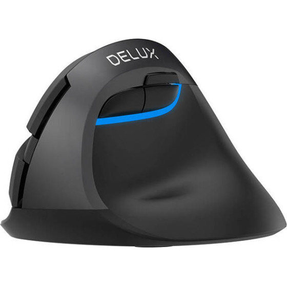 Delux Wireless Vertical Mouse BT+2.4G 2400DPi (black) - (M618MIni DB)