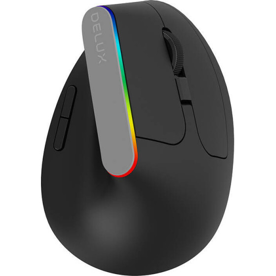 Delux Wireless Vertical Mouse M618C 2.4G 1600DPi Rgb (black) - (M618C Black)