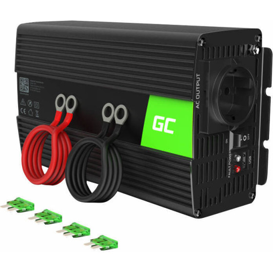 Green Cell Car Inverter Voltage Converter 12V To 230V 1000W/2000W, Modified Sine Wave - (INV08)
