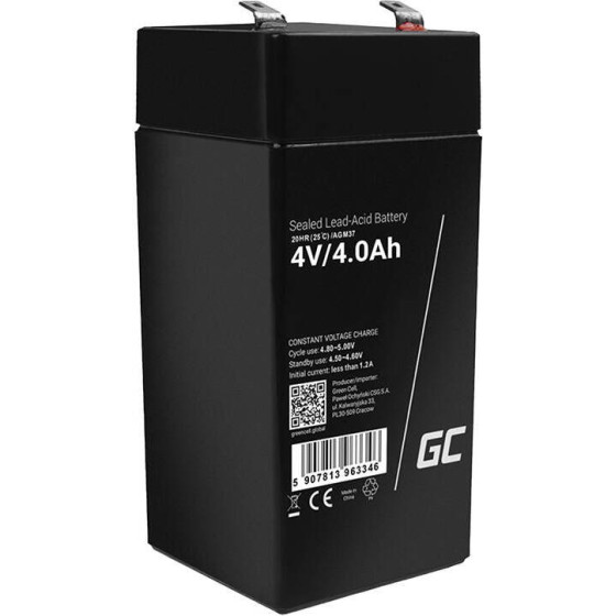 Green Cell Maintenance-Free Agm Vrla 4V 4Ah Battery (For Alarm system, Cash register, toy) - (AGM37)