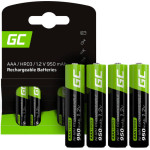 Green Cell Rechargeable Batteries Sticks 4x Aaa HR03 950mAh - (GR03)