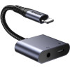Joyroom 2-in-1 Audio Adapter Lightning To 3.5mm + Lightning (black) - (SY-L01)