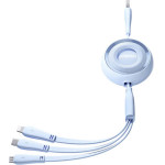 Joyroom 3in1 Colorful Usb To USB-C/Lightning/Micro Usb Cable 3.5A, 1m (blue) - (S-A40)