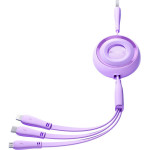Joyroom 3in1 Colorful Usb To USB-C/Lightning/Micro Usb Cable 3.5A, 1m (purple) - (S-A40 Purple)