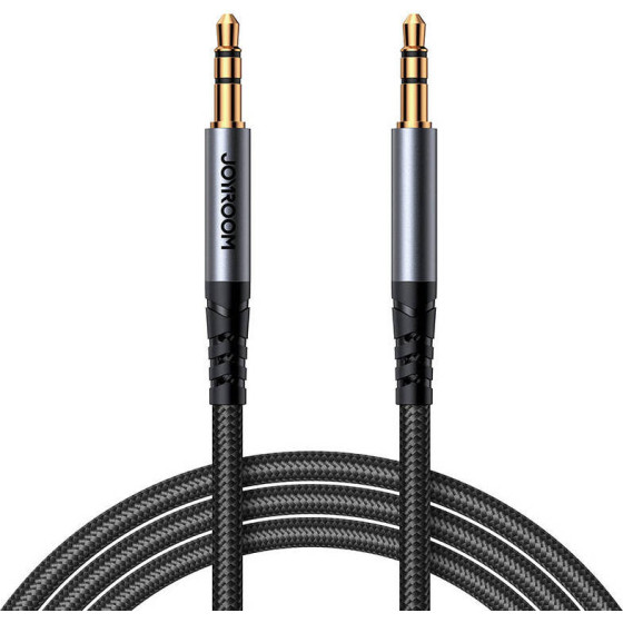 Joyroom Aux Cable 3.5mm Mini Jack To 3.5mm Mini jack, braided, 1.2m (black) - (SY-A08)