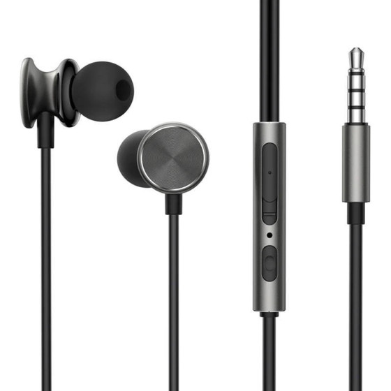 Joyroom Wired Earphones JR-EW03, Half In Ear (Dark Grey) - (JR-EW03 Dark Gray)
