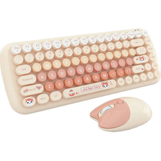 MOFII Candy New 2.4G Wireless Keyboard + Mouse Set (Orange) - (Candy New SMK632M3AO)