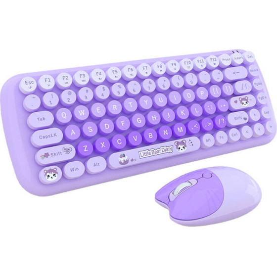 MOFII Candy New 2.4G Wireless Keyboard + Mouse Set (Purple) - (Candy New SMK-632M3A)