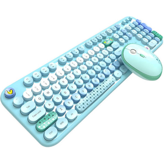 MOFII Lovely 2.4G Wireless Keyboard + Mouse Set (Blue) - (Lovely SMK-693M2AGB)