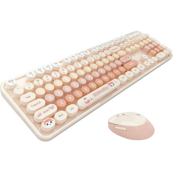 MOFII Sweet New 2.4G Wireless Keyboard + Mouse Set (Orange) - (New SMK-623387AG O)