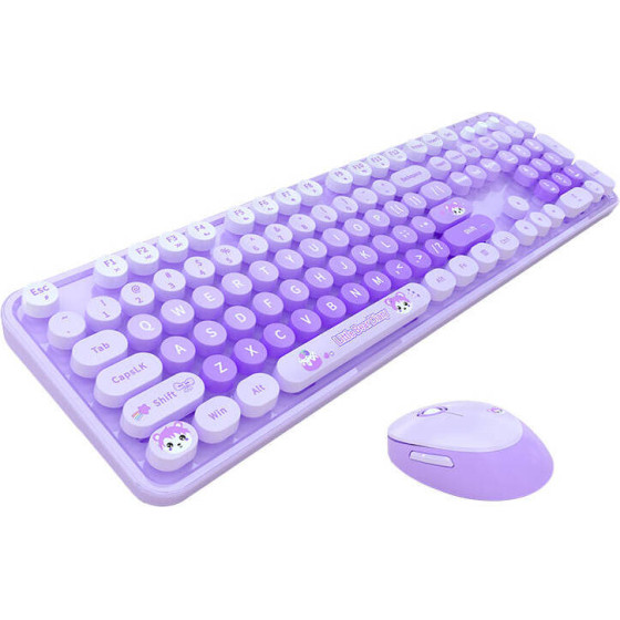 MOFII Sweet New 2.4G Wireless Keyboard + Mouse Set (Purple) - (New SMK-623387AG)