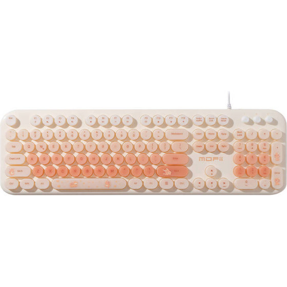 MOFII Wired Keyboard With Backlight Love Me (Beige) - (Loveme Wired SK-693B)