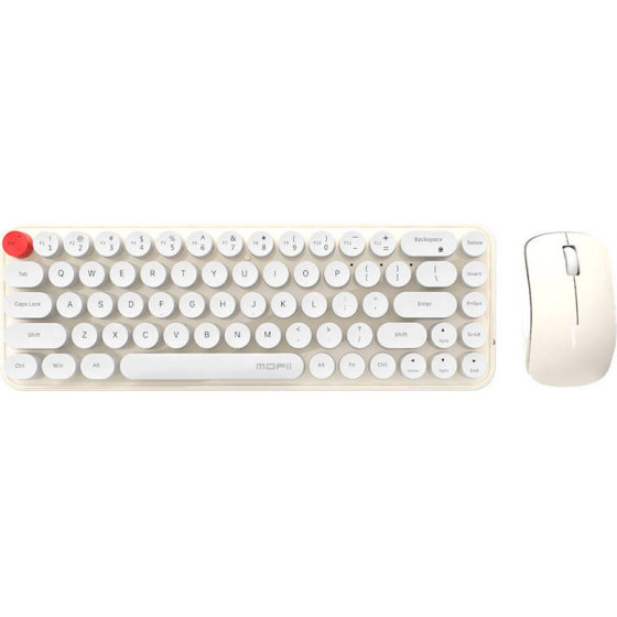 MOFII Wireless Keyboard + Mouse Set Bean 2.4G (White-Beige) - (SMK-676367A WB)