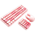 MOFII Wireless Keyboard+Numeric Keypad+Mouse 3in1 2.4G (Pink) - (Ibean Max Pink)
