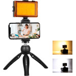 Puluz Live Broadcast Kit Tripod Mount + Led Lamp + Phone Clamp - (PKT3131B)