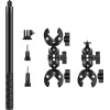 Puluz Motorcycle/Bicycle Mount With a Single Clamp And Selfie Stick 150 Cm - (PU496B)